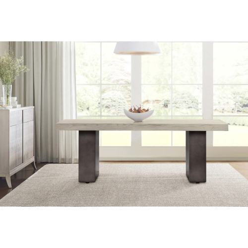 Abbey 87" Dining Table in Concrete & Silver Grey Oak Wood