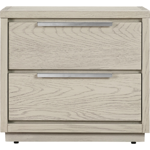 Abbey 2 Drawer Nightstand in Grey Oak Wood