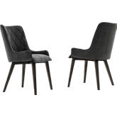 Alana Dining Chair in Charcoal Gray Fabric (Set of 2)