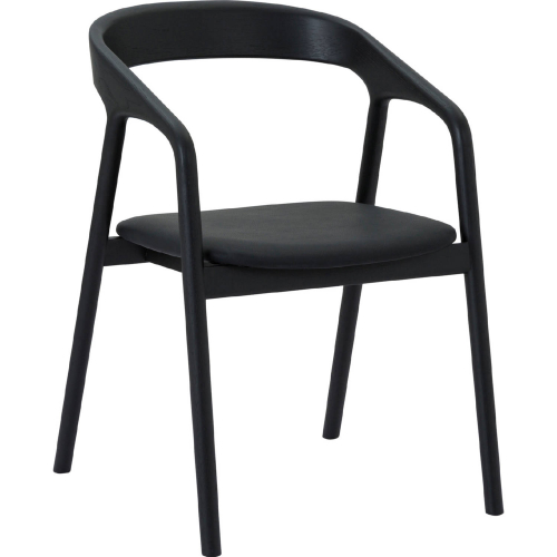 Apache Dining Chair in Black Oak & Black Leatherette (Set of 2)