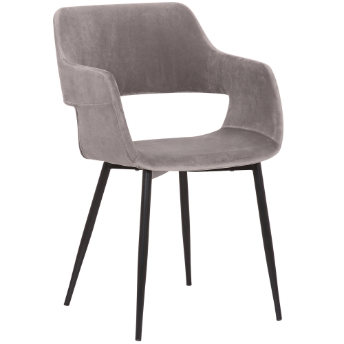 Ariana Open Back Dining Chair in Gray Fabric