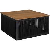 Artesia Outdoor Coffee Table in Teak Wood & Black Rope