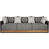 Artesia Outdoor Sofa in Teak, Black Rope & Dark Gray Olefin