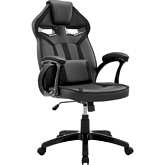 Aspect Adjustable Gaming Chair in Black Leatherette & Mesh w/ Lumbar