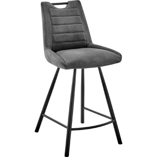 Arizona 30" Bar Stool in Charcoal Gray Fabric & Black Finish