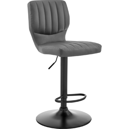 The Bardot Adjustable Height Swivel Bar Stool in Grey Leatherette