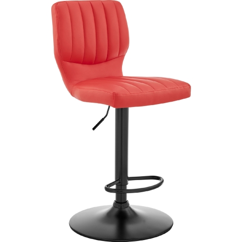 The Bardot Adjustable Height Swivel Bar Stool in Red Leatherette