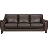 Bergen 87" Sofa in Espresso Brown Genuine Leather