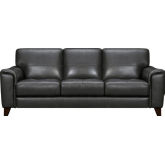 Bergen 87" Sofa in Pewter Grey Genuine Leather