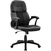 Bender Adjustable Racing Gaming Chair in Black Leatherette & Dark Grey