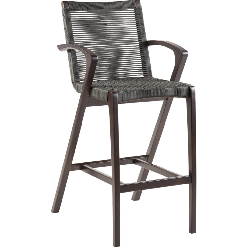 Brielle Outdoor Counter Stool in Dark Eucalyptus & Grey Rope (Set of 2)