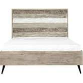 Bridges Queen Platform Bed in Two Tone Grey Acacia Wood