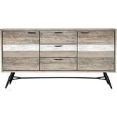 Bridges Sideboard Buffet Cabinet in Two Tone Grey Acacia Wood