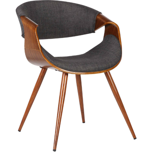 Butterfly Mid-Century Dining Chair in Walnut Finish & Charcoal Fabric