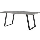 Coronado 71" Dining Table in Grey Powder Coated Metal with Grey Top