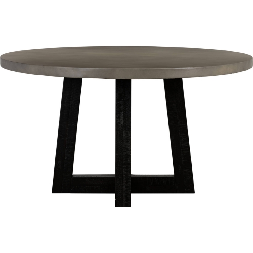 Chester Round 55" Dining Table in Faux Concrete & Acacia