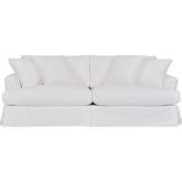 Ciara 93" Sofa in Pearl White Fabric