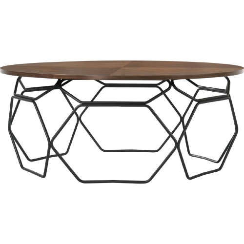 Cosmo Coffee Table in Walnut Veneer & Black Metal