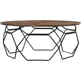 Cosmo Coffee Table in Walnut Veneer & Black Metal