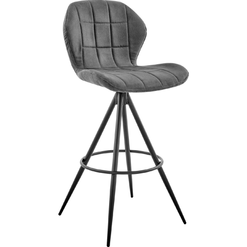 Catalina 30" Bar Stool in Charcoal Gray Fabric & Black Finish