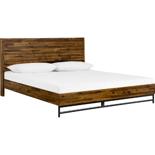 Cusco Platform King Bed in Antique Acacia