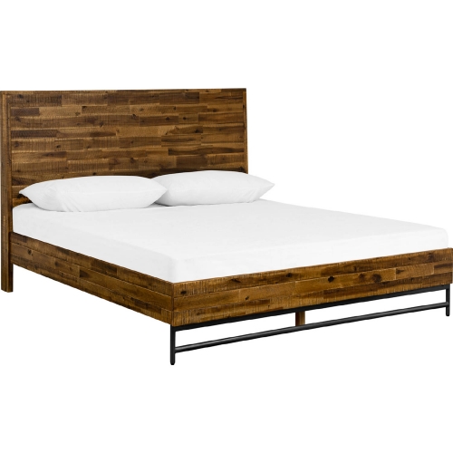 Cusco Platform Queen Bed in Antique Acacia