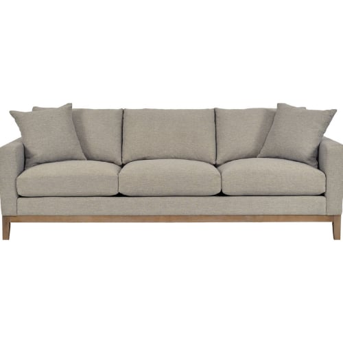 Donna 93" Sofa in Platinum Gray Fabric & Gray Wood