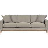 Donna 93" Sofa in Platinum Gray Fabric & Gray Wood