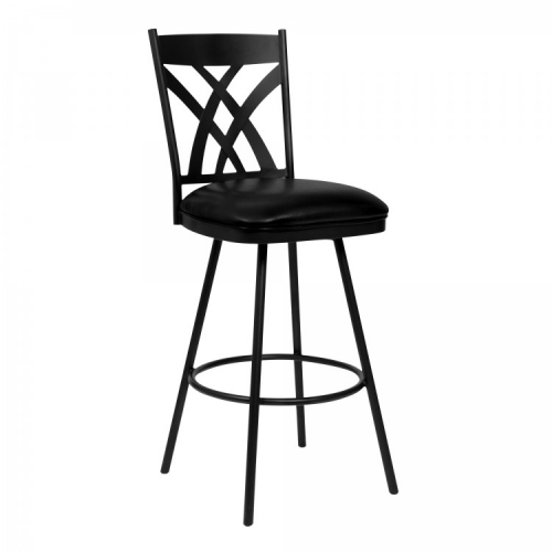 Dover 26" Counter Stool in Black Metal & Black Leatherette