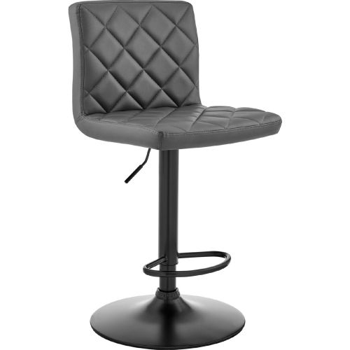 The Duval Adjustable Height Swivel Bar Stool in Grey Leatherette