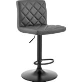 The Duval Adjustable Height Swivel Bar Stool in Grey Leatherette