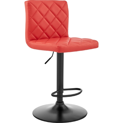 The Duval Adjustable Height Swivel Bar Stool in Red Leatherette