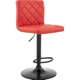 The Duval Adjustable Height Swivel Bar Stool in Red Leatherette