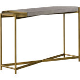 Dua Console Table in Grey Concrete & Antique Brass