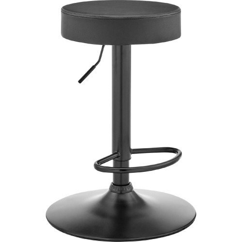 The Dax Backless Adjustable Height Bar Stool in Dark Gray Leatherette