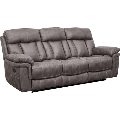 Estelle Power Reclining Sofa in Gunmetal Grey Fabric