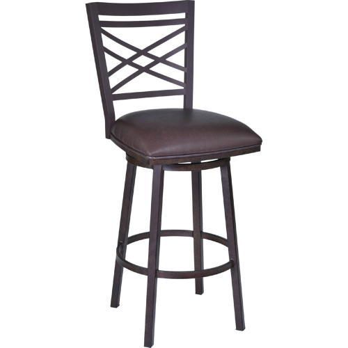 Fargo 26" Bar Stool in Auburn Bay Finish w/ Brown Leatherette