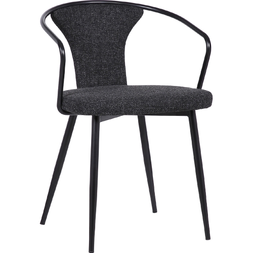 Francis Dining Chair in in Black Fabric & Black Powder Coated Metal