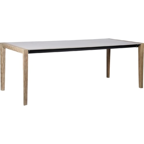 Fineline Indoor Outdoor 80" Dining Table in Light Wood & Gray Stone