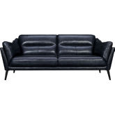 Franz 87" Sofa in Midnight Blue Genuine Leather