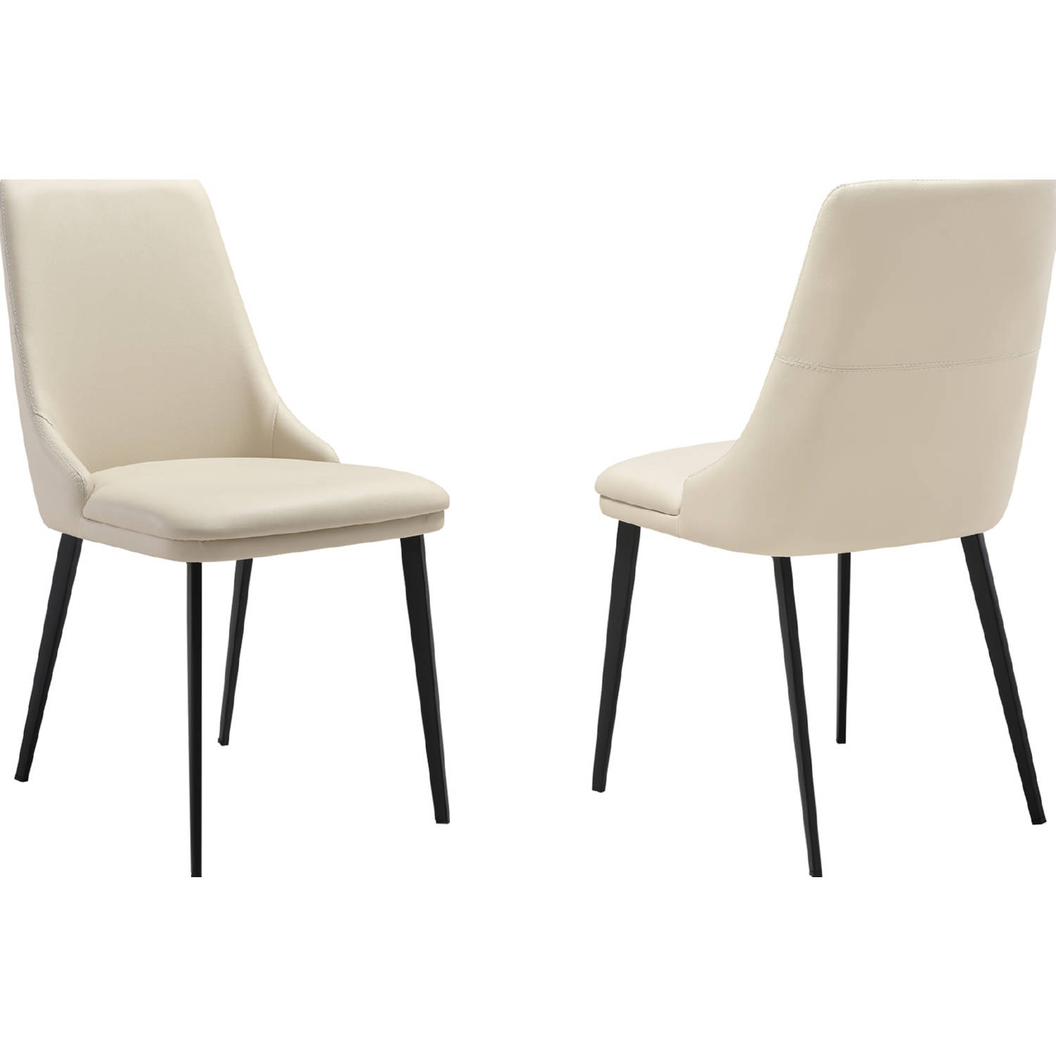 Armen LCGESIBEBLK Genesis Dining Chair in Beige Leatherette & Black ...