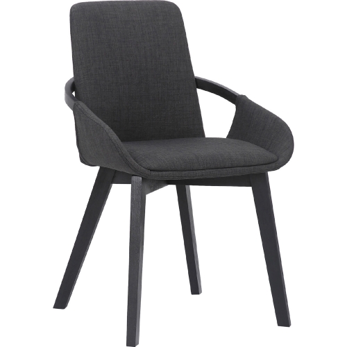 Greisen Dining Chair in Charcoal Fabric & Black Wood