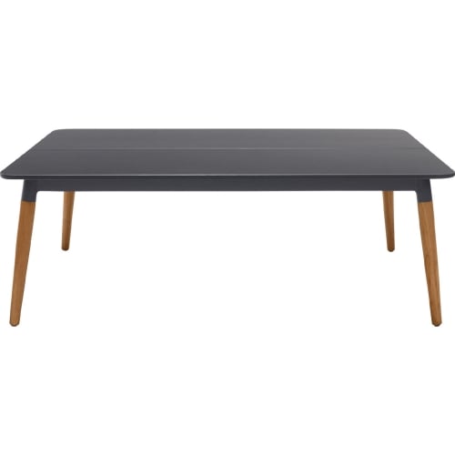 Ipanema Outdoor Coffee Table in Dark Gray Aluminum & Teak