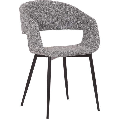 Jocelyn Dining Accent Chair in Grey Fabric on Black Legs