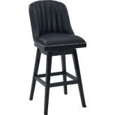 Journey 26" Swivel Counter Stool in Black Leatherette & Black Wood