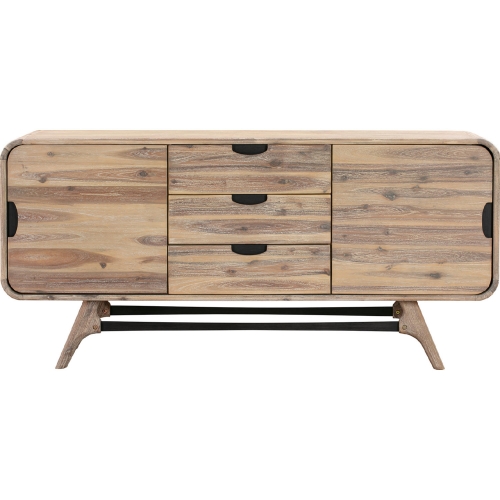 Kendra 3 Drawer Sideboard Buffet in Brushed Grey Acacia Wood