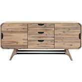 Kendra 3 Drawer Sideboard Buffet in Brushed Grey Acacia Wood