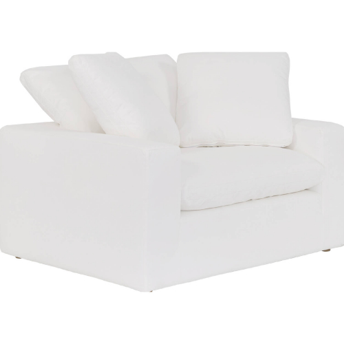 Liberty 51.5" Accent Chair & a Half in Pearl White Fabric