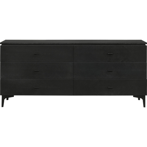 Legend 6 Drawer Dresser in Black Glaze Ash Veneer & Metal