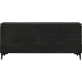 Legend 6 Drawer Dresser in Black Glaze Ash Veneer & Metal